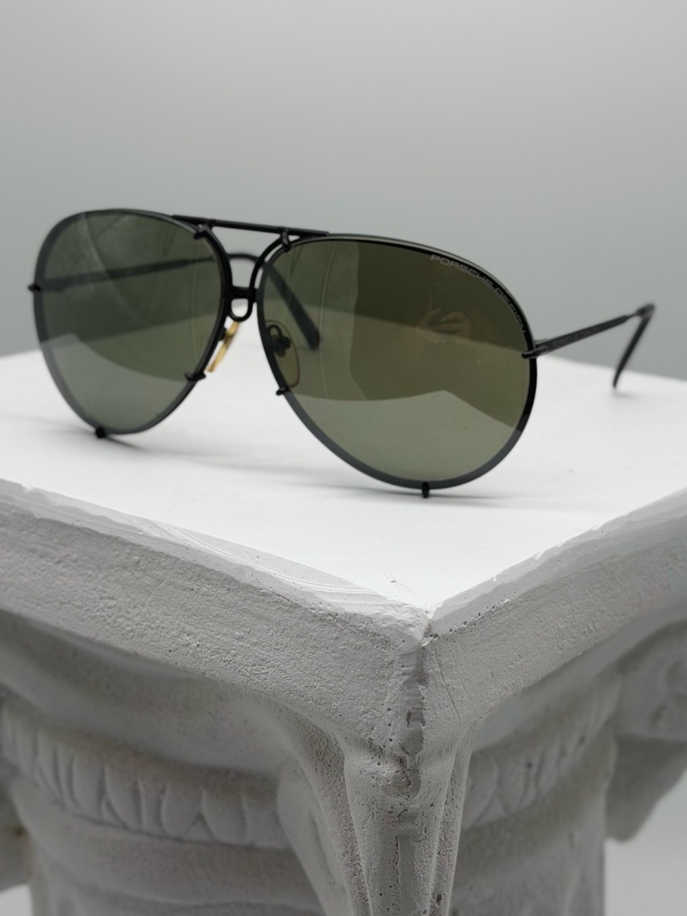 Porsche Design Pilot Aviator Sunglasses in Green and Black